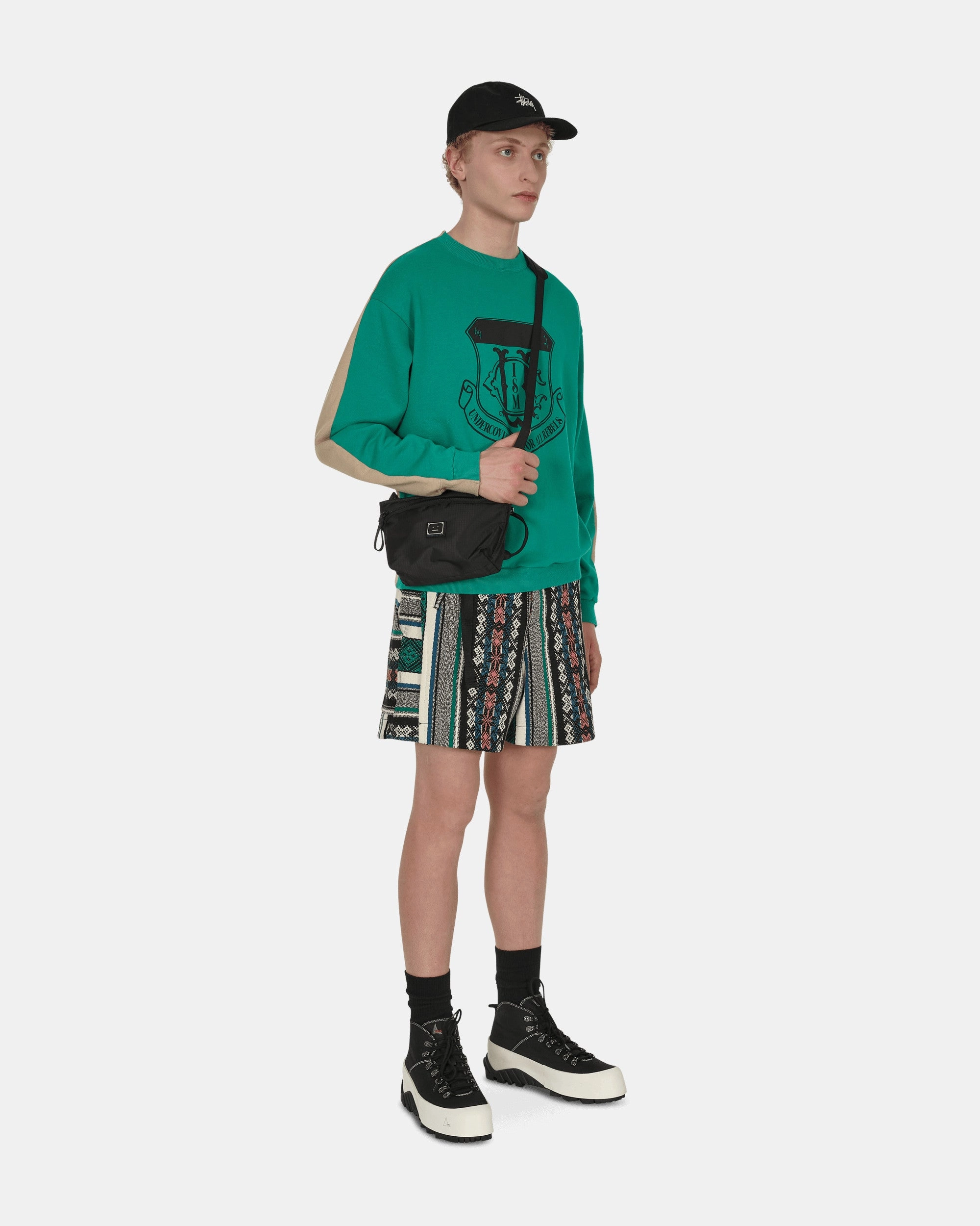 Color-Block Crewneck Sweatshirt Green