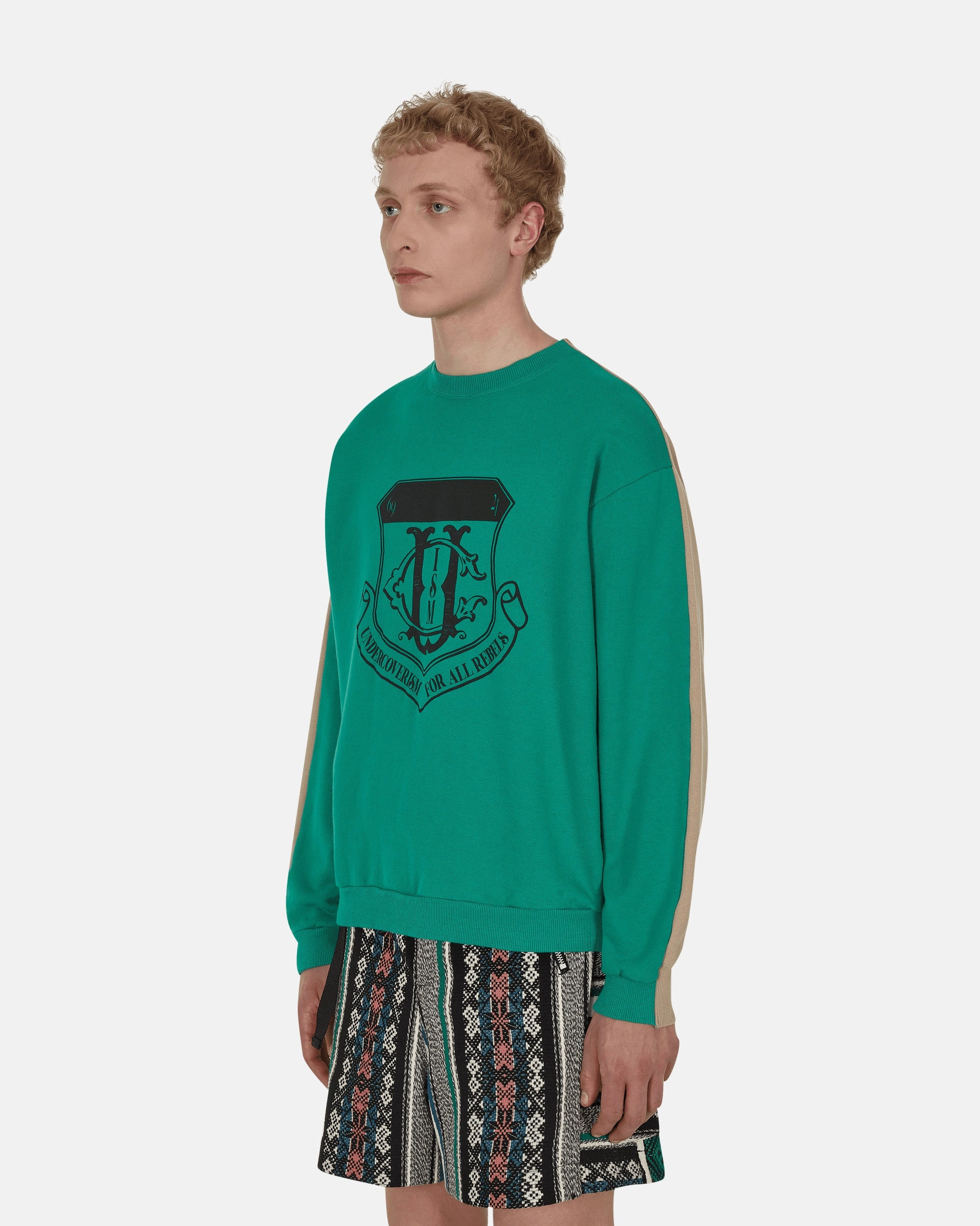 Color-Block Crewneck Sweatshirt Green