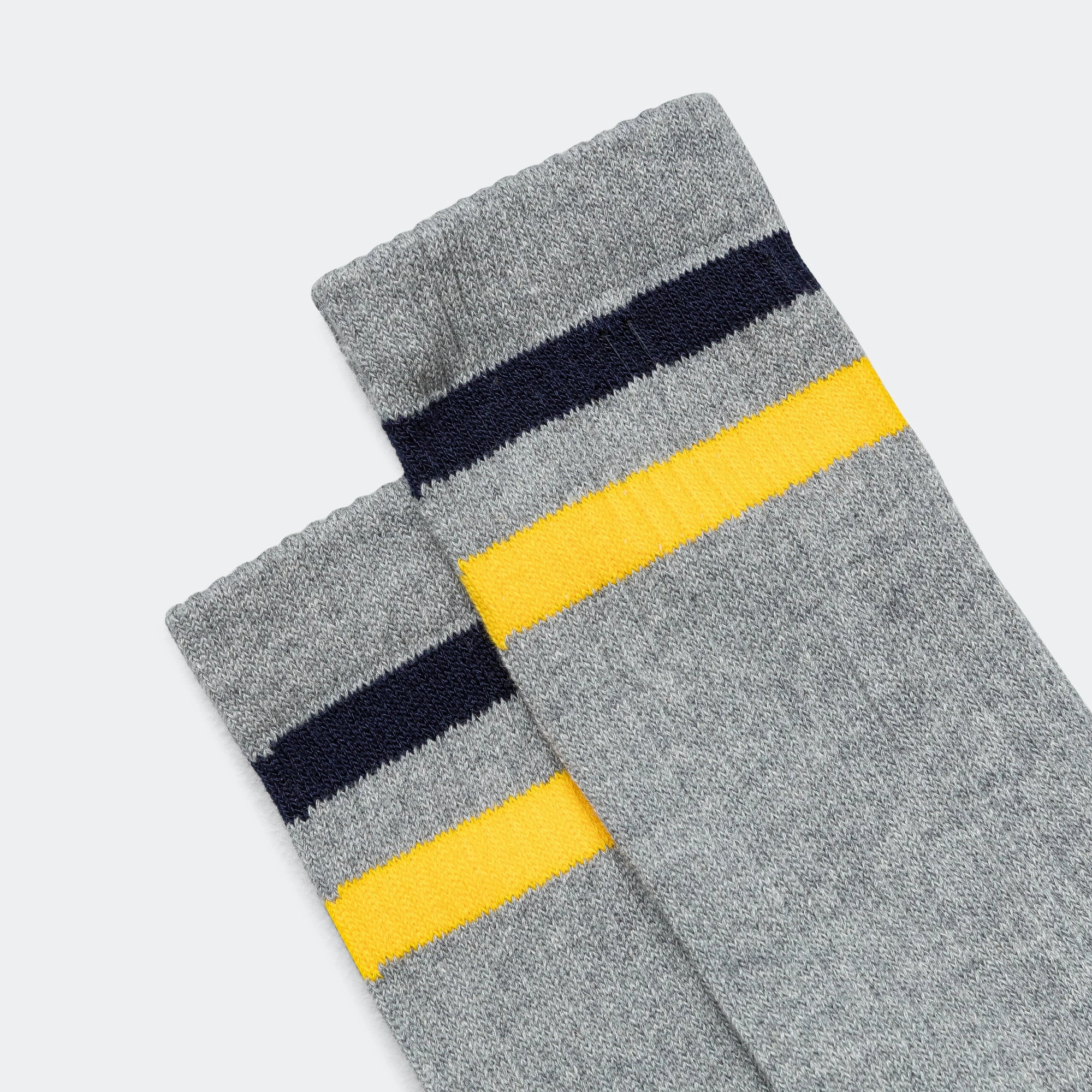 Crew Socks - Heather Grey/Navy Stripe