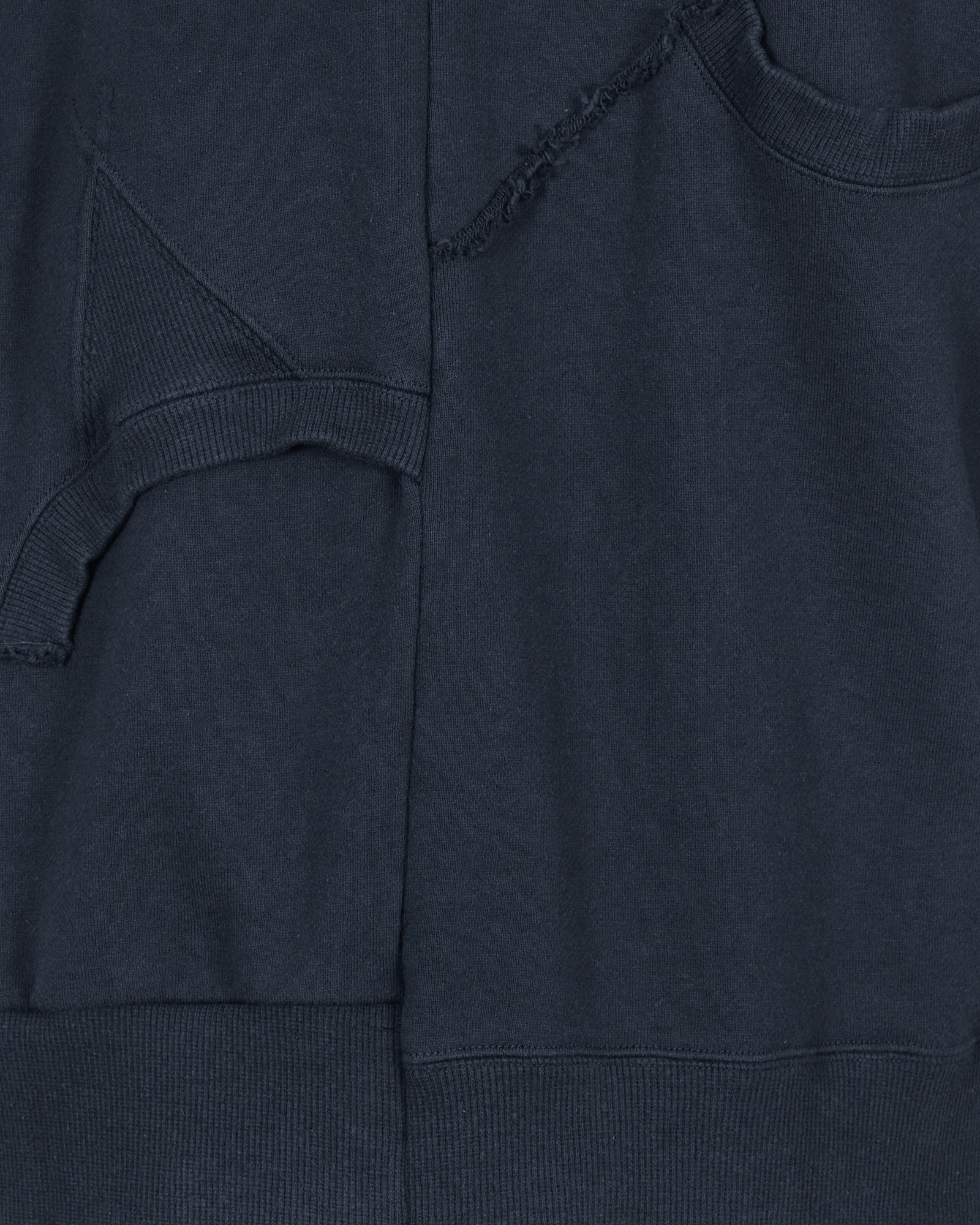 Cut-Up Hooded Sweatshirt Navy