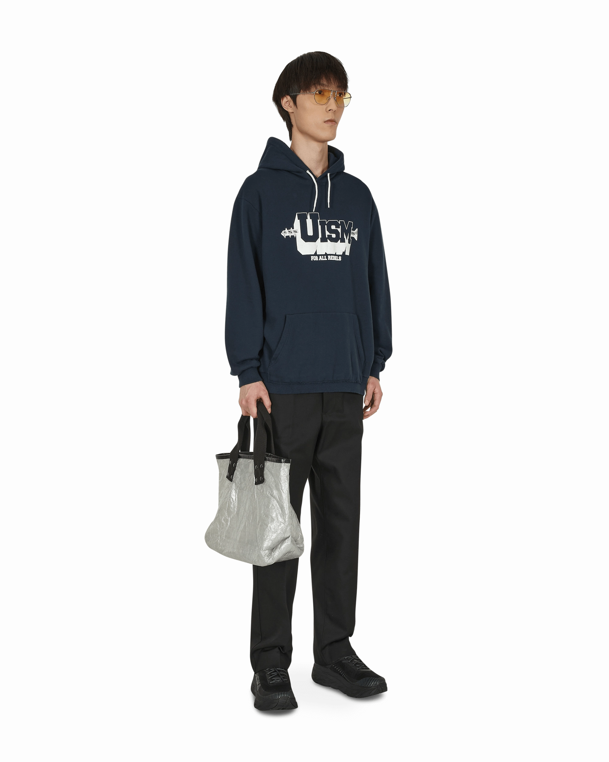 Cut-Up Hooded Sweatshirt Navy