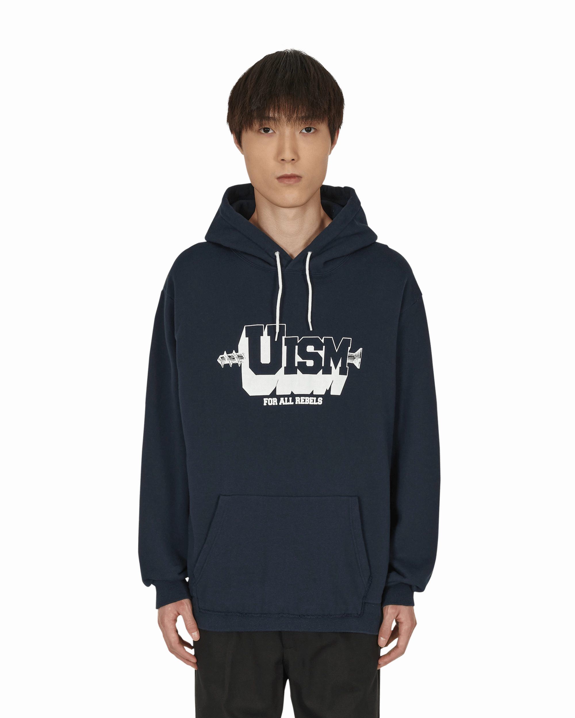 Cut-Up Hooded Sweatshirt Navy