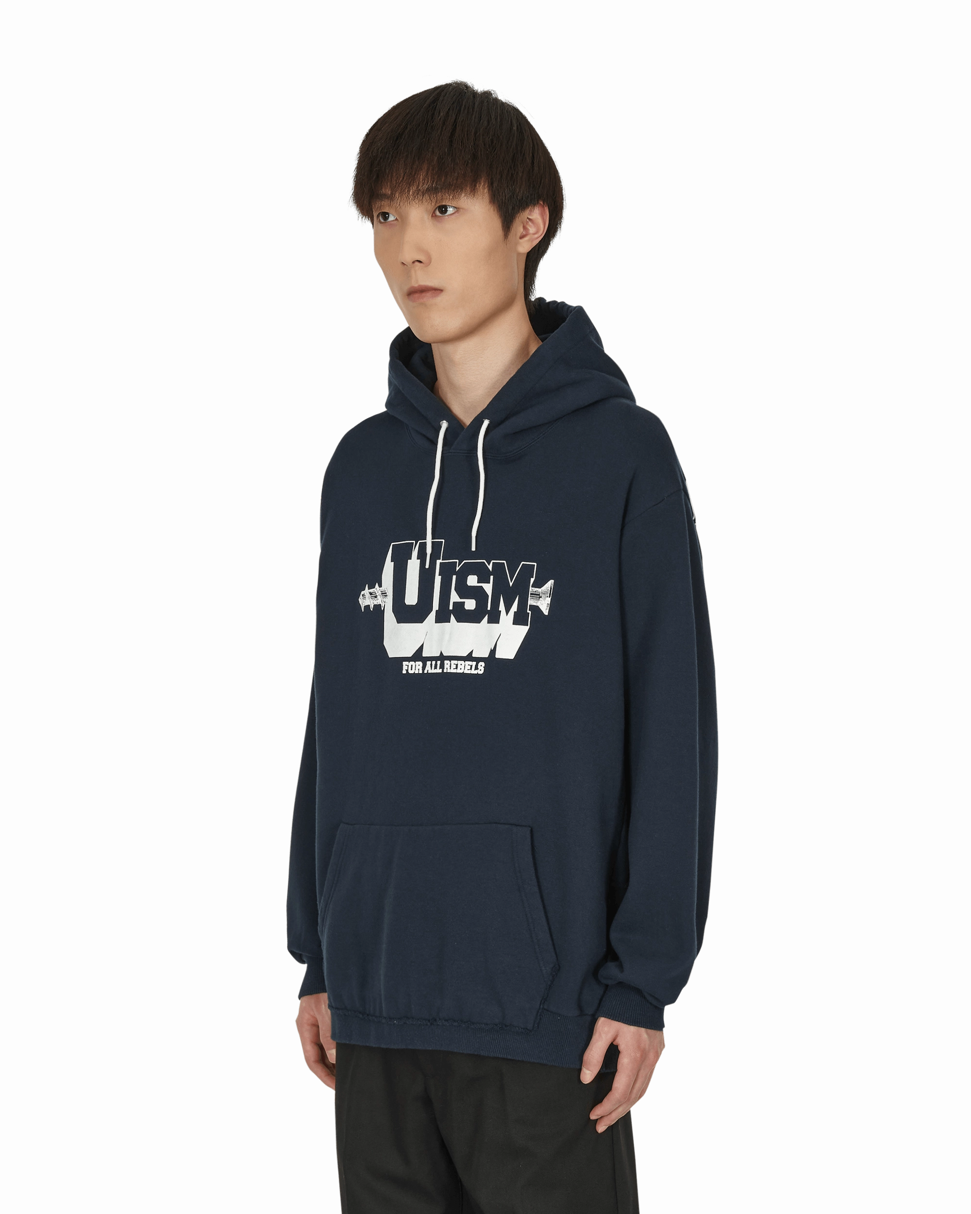 Cut-Up Hooded Sweatshirt Navy