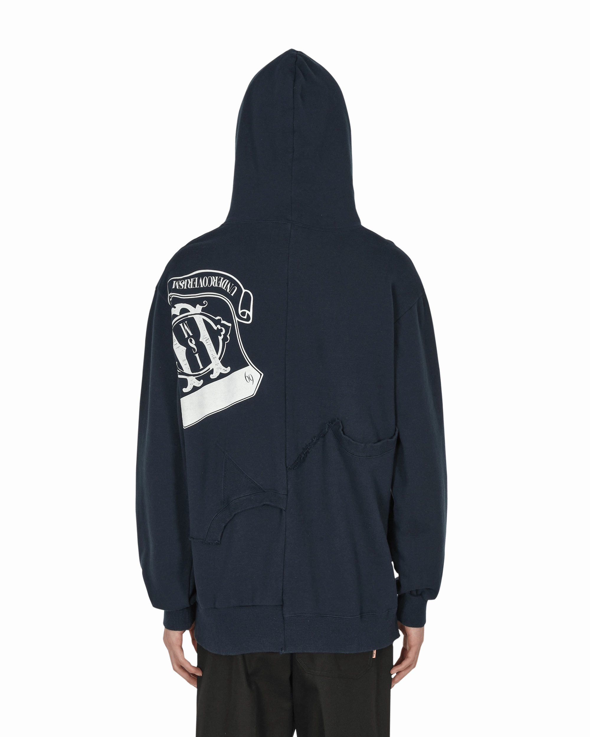 Cut-Up Hooded Sweatshirt Navy