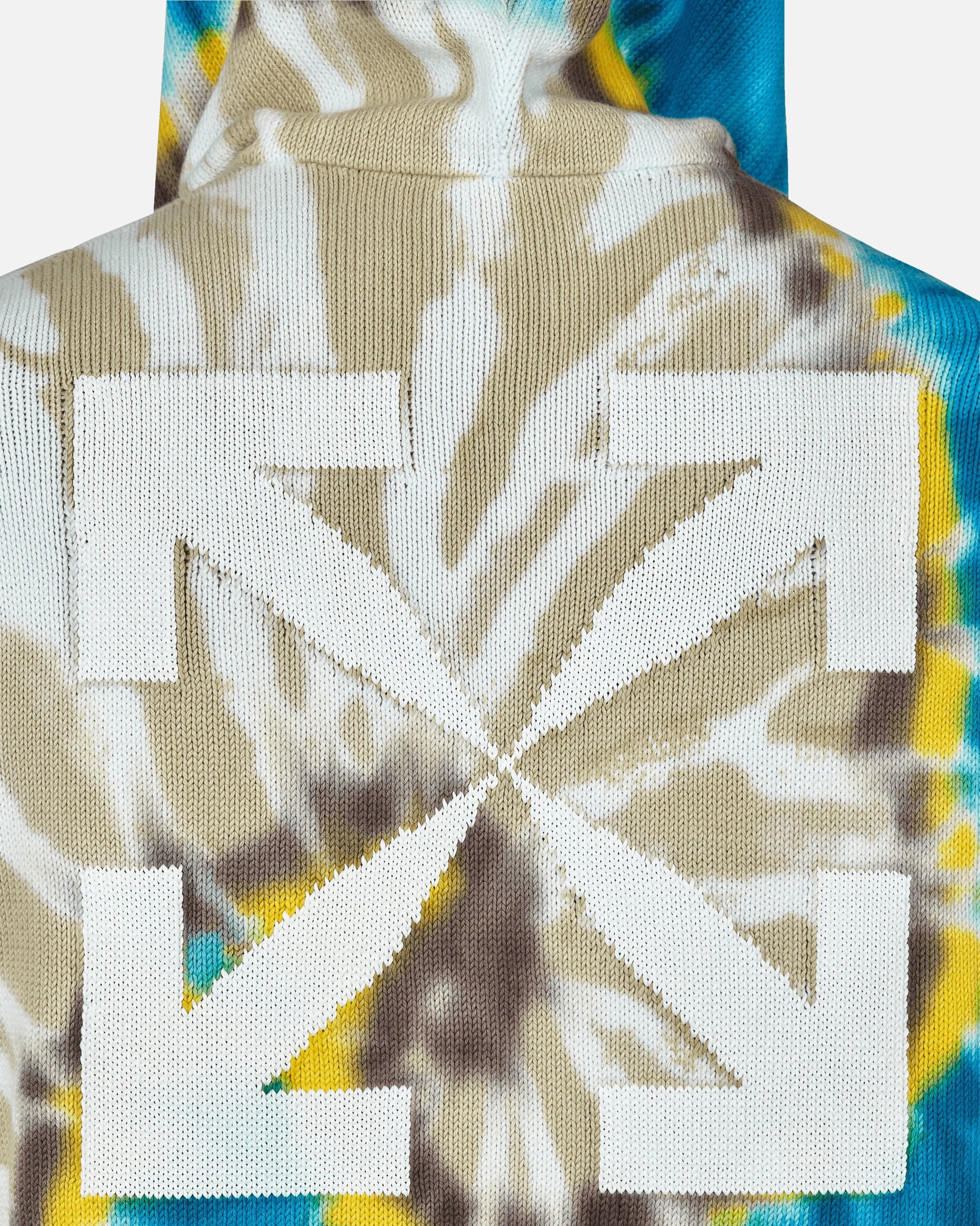 Diag Tie Dye Knit Hoodie Blue
