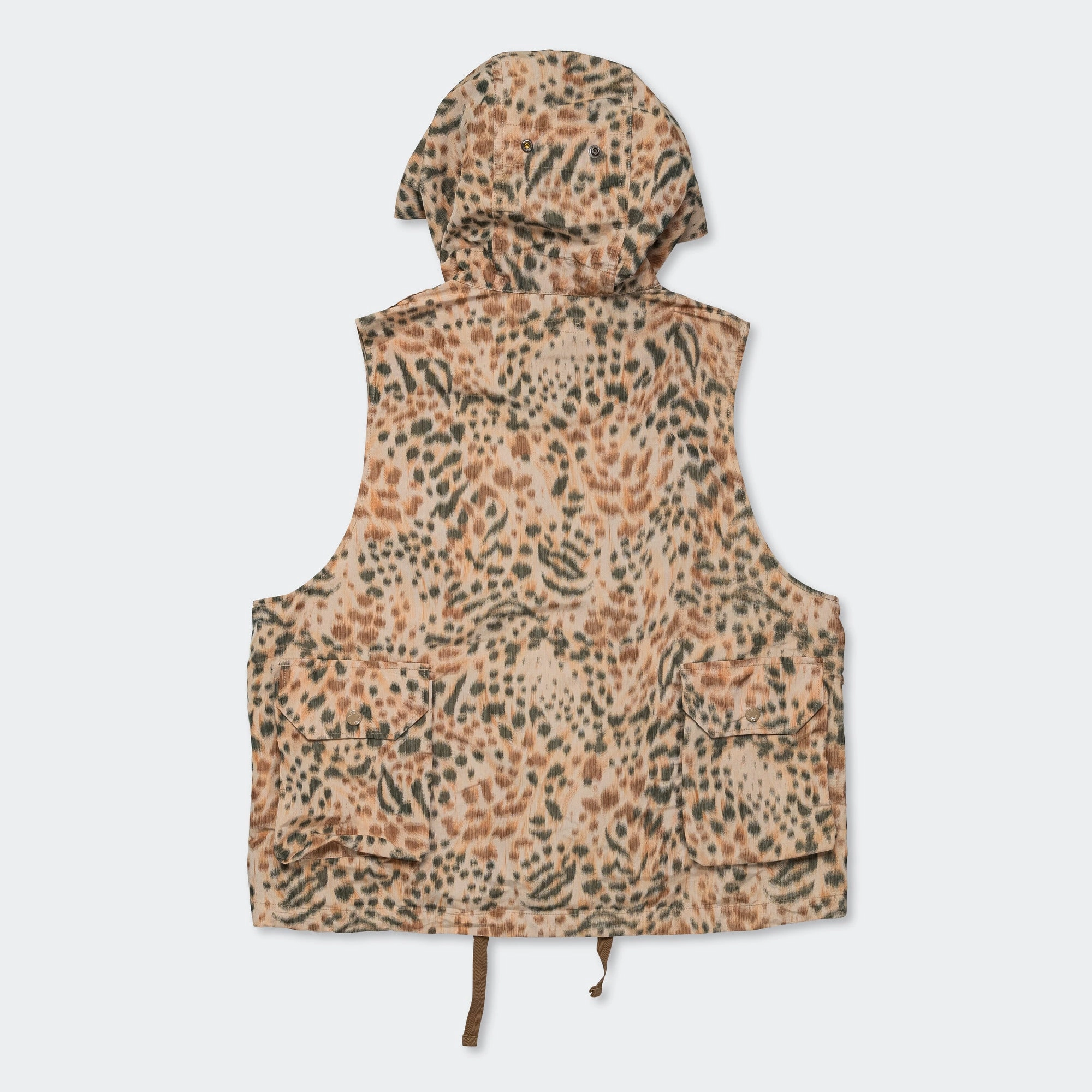 Field Vest - Brown Poly Leopard Print