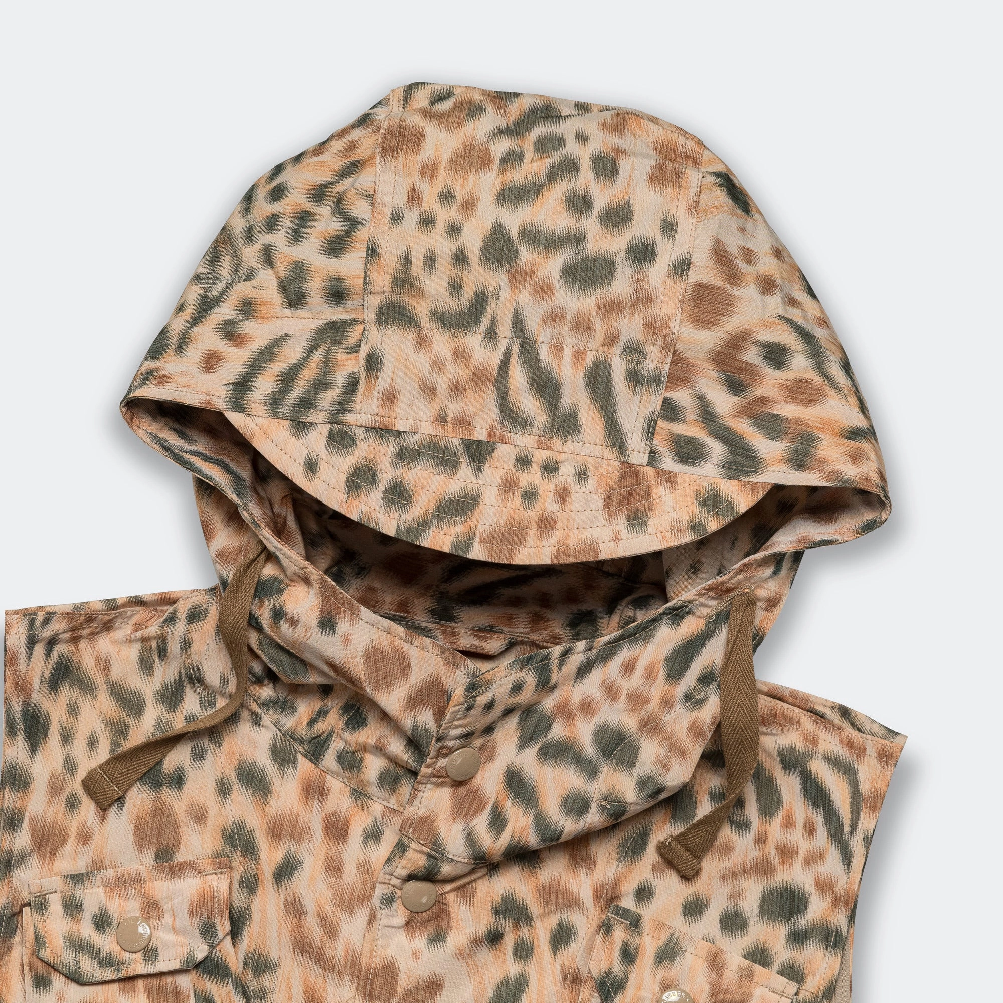 Field Vest - Brown Poly Leopard Print