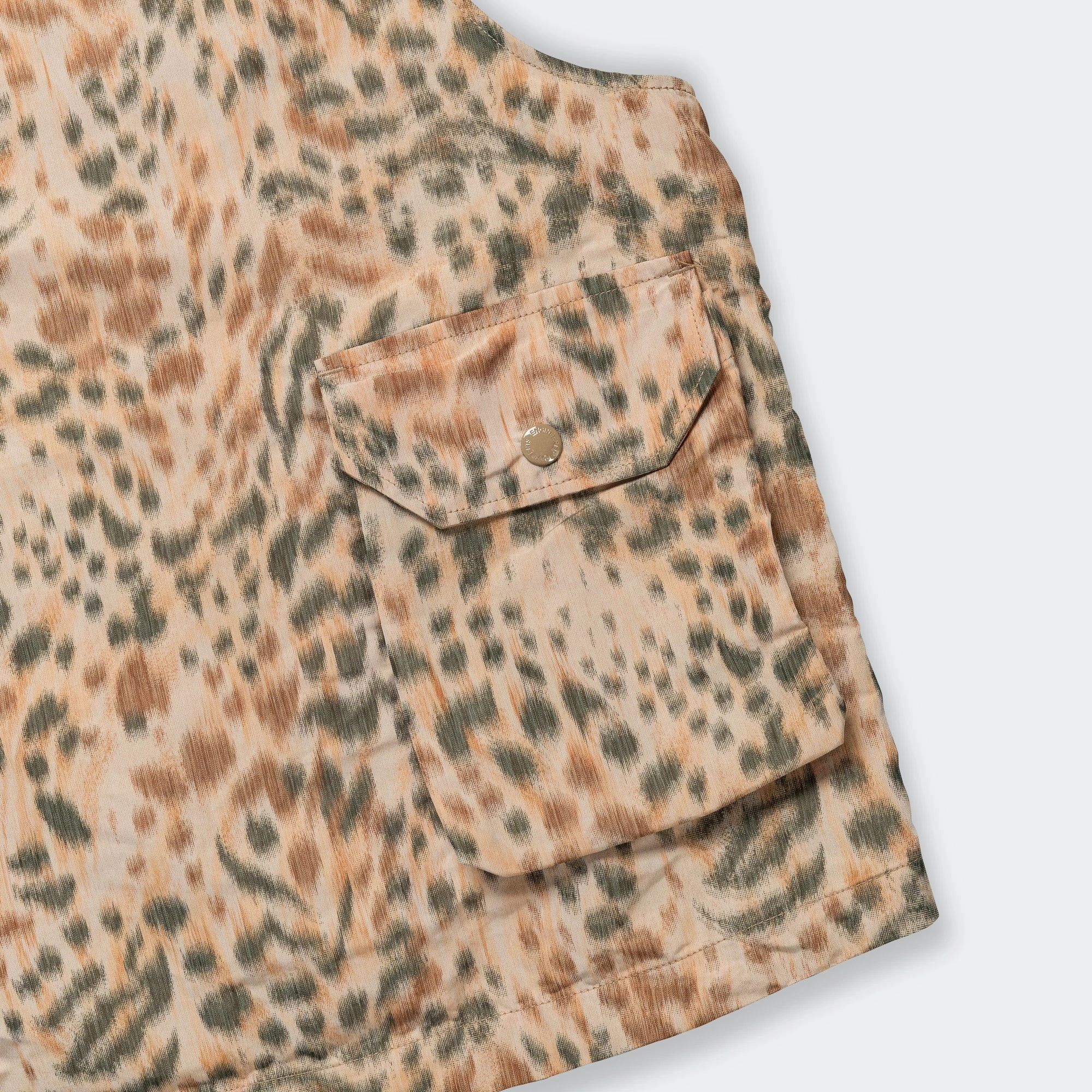 Field Vest - Brown Poly Leopard Print