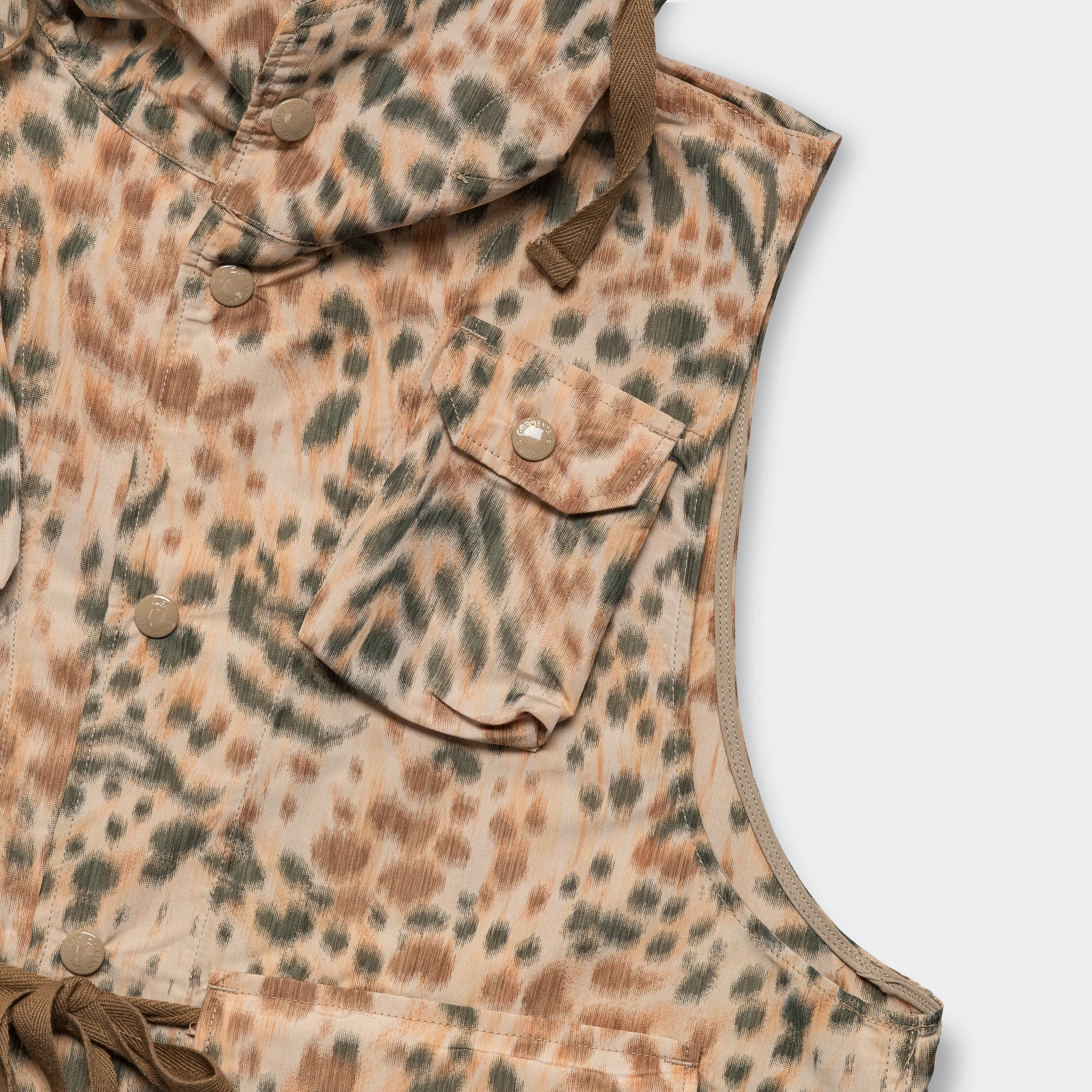 Field Vest - Brown Poly Leopard Print