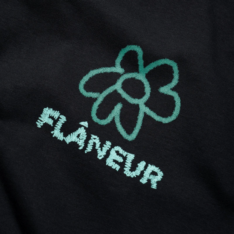 Flaneur Flower Doodle Tee - Black
