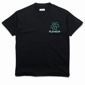 Flaneur Flower Doodle Tee - Black