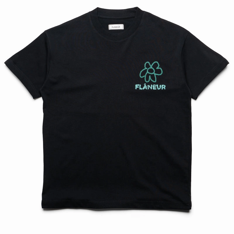 Flaneur Flower Doodle Tee - Black