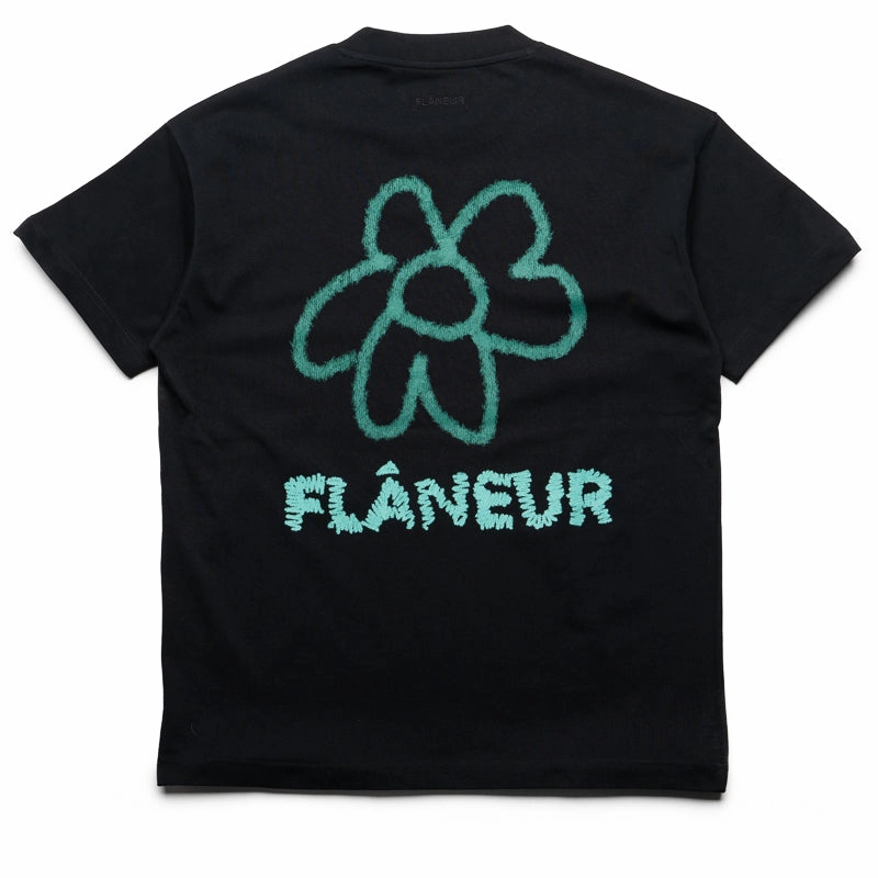 Flaneur Flower Doodle Tee - Black