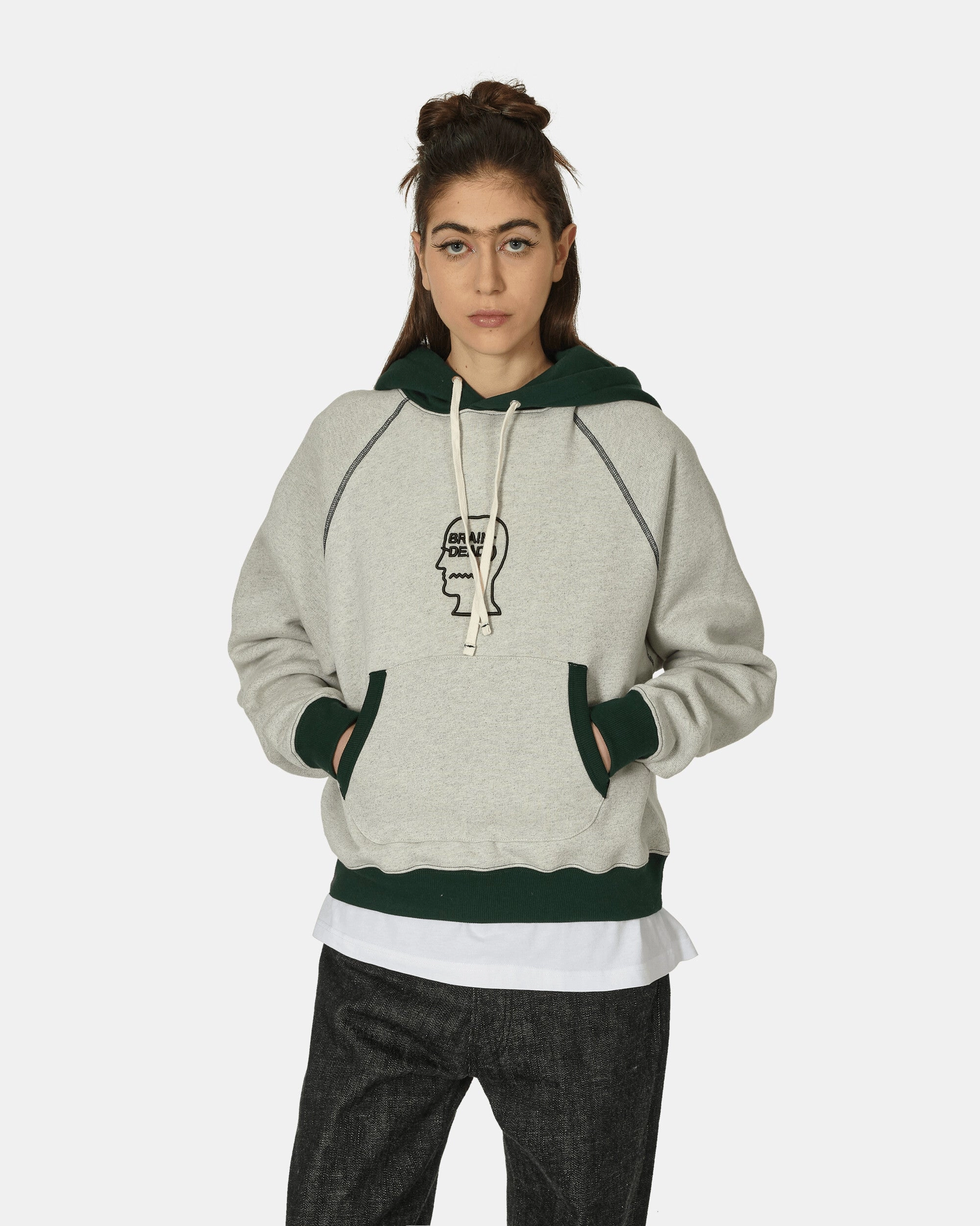 Fleece Logo Head Raglan Hoodie Oatmeal