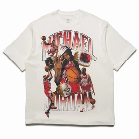 Jordan Flight Essentials Oversized Graphic Tee - Sail/Varsity Red
