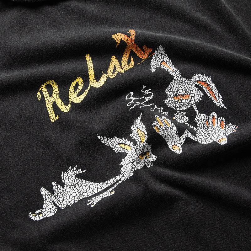 Jungles Relax Vintage Wash Reversible Tee - Black