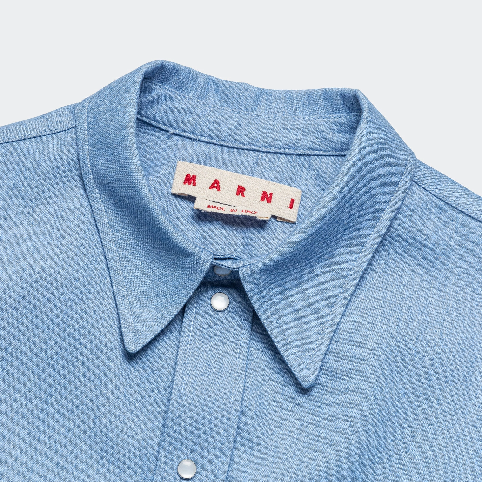 Long Sleeve Cotton Shirt - Iris Blue