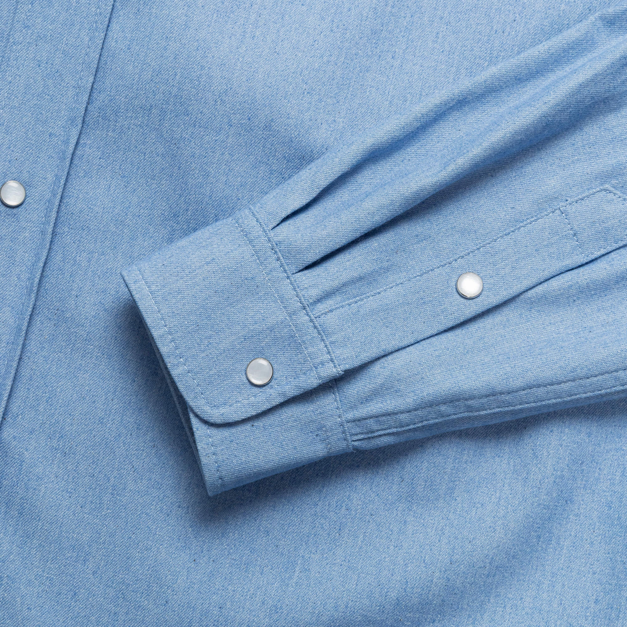 Long Sleeve Cotton Shirt - Iris Blue