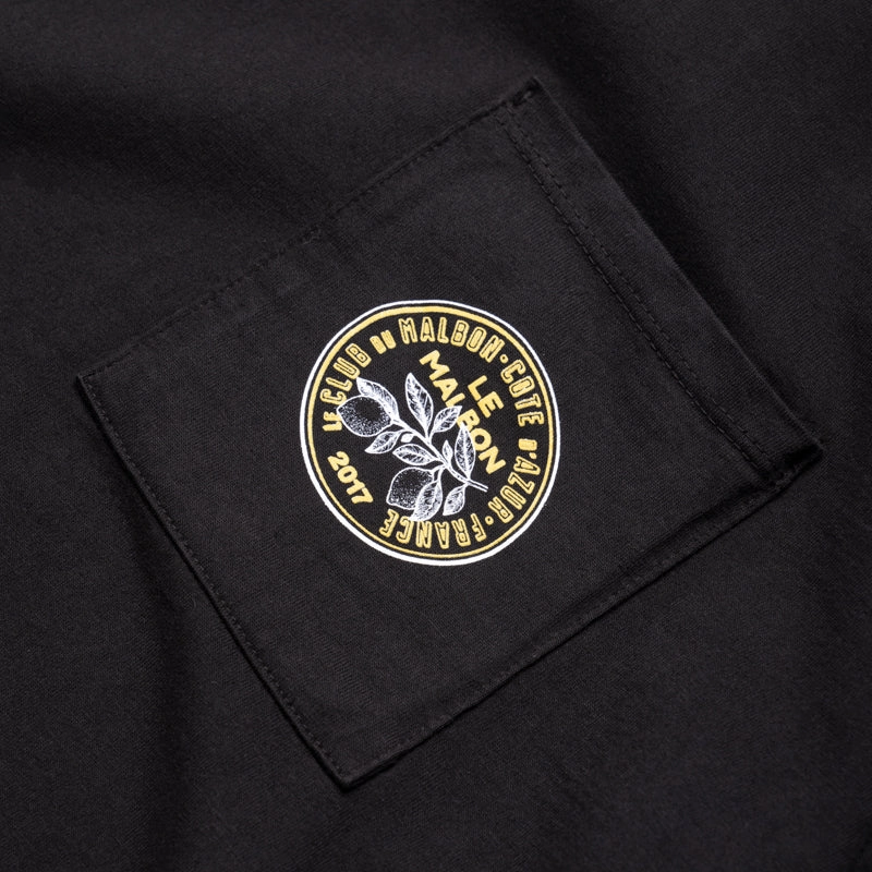Malbon Golf Citron Pocket Tee - Black