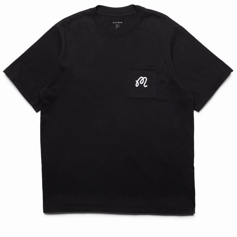 Malbon Golf Follow Thru Pocket Tee - Black