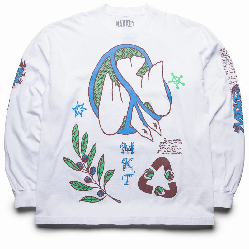 Market Peace Practice L/S Tee - White