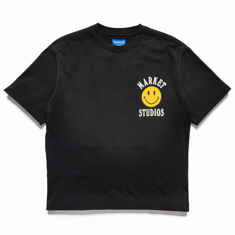 Market Smiley Lockup Tee - Jet Set Black