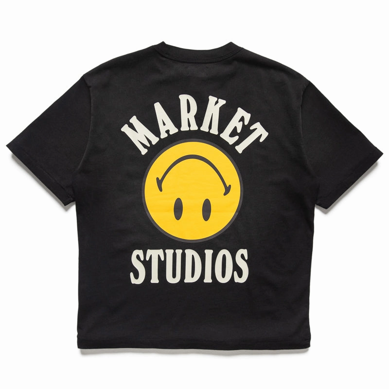 Market Smiley Lockup Tee - Jet Set Black