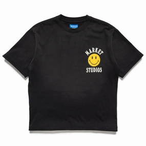 Market Smiley Lockup Tee - Jet Set Black