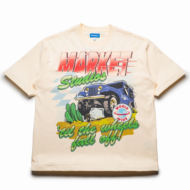 Market Wheels Off Tee - Butter Cream