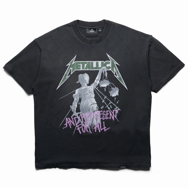 Metallica x Represent Justice Tee - Stained Black
