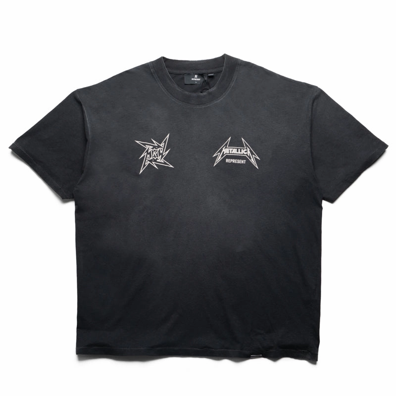 Metallica x Represent Local Crew Tee - Stained Black