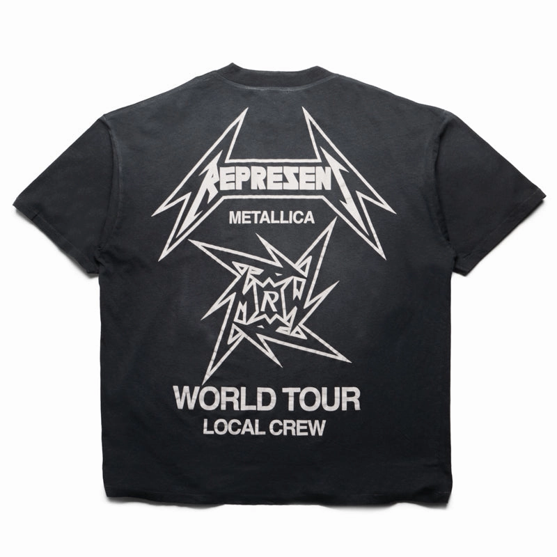 Metallica x Represent Local Crew Tee - Stained Black