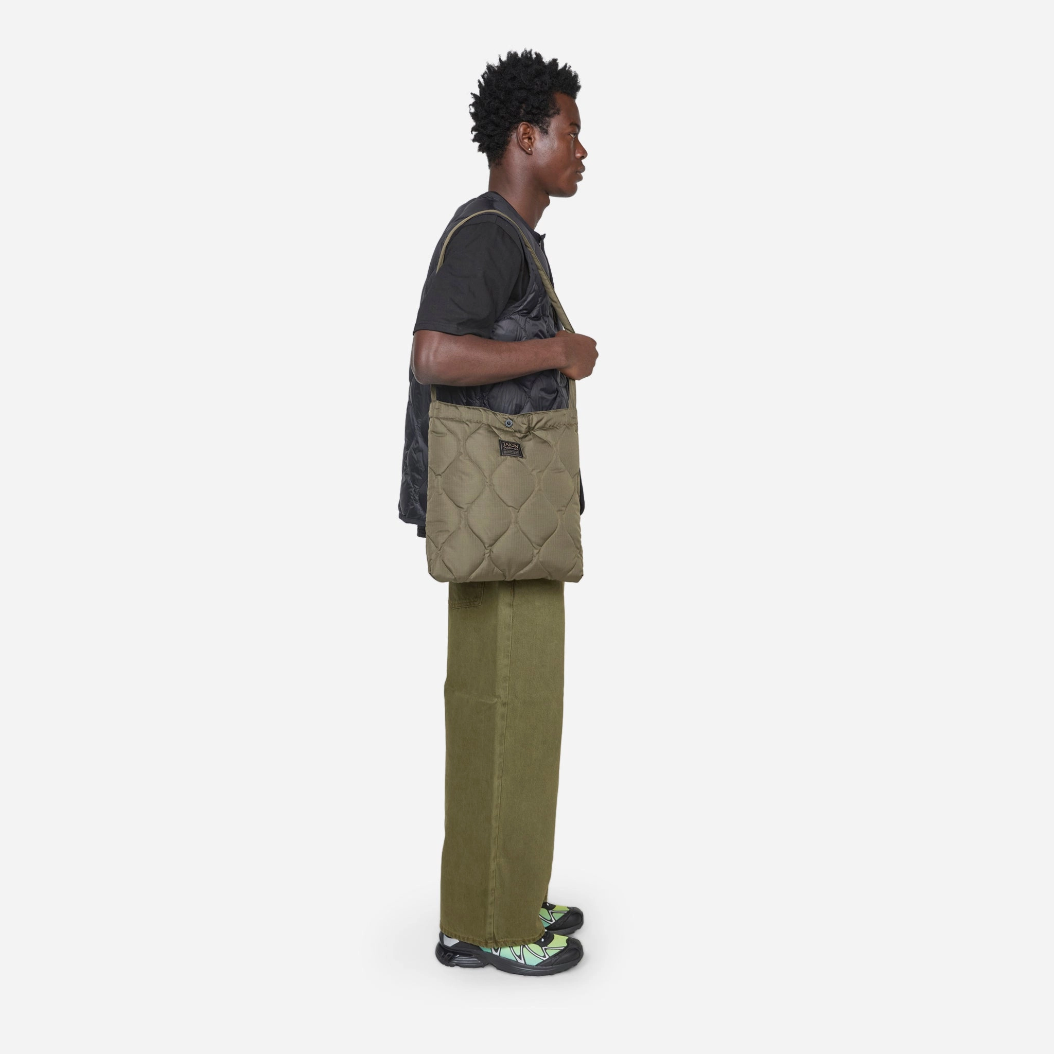 Military Cross Body Down Bag Medium Dark Olive