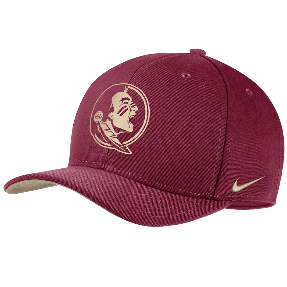 Nike 2023 Seminole Logo TPU Swoosh Flex Cap - Garnet