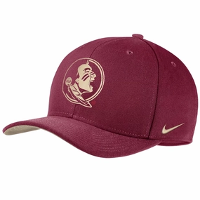Nike 2023 Seminole Logo TPU Swoosh Flex Cap - Garnet