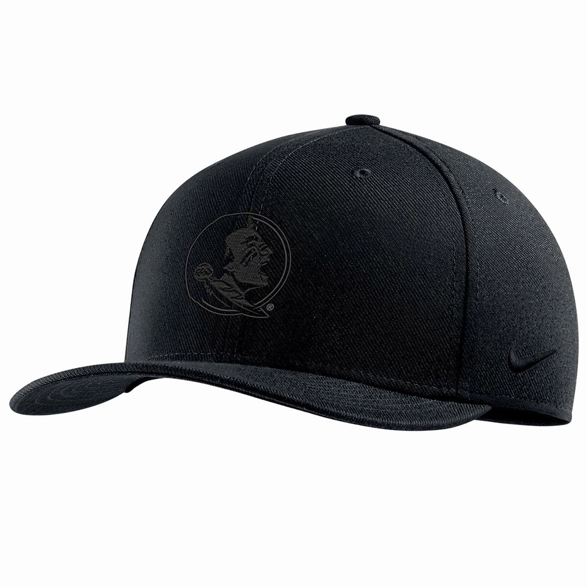 Nike 2023 Tonal Seminole Logo Triple Black Swoosh Flex Cap - Black