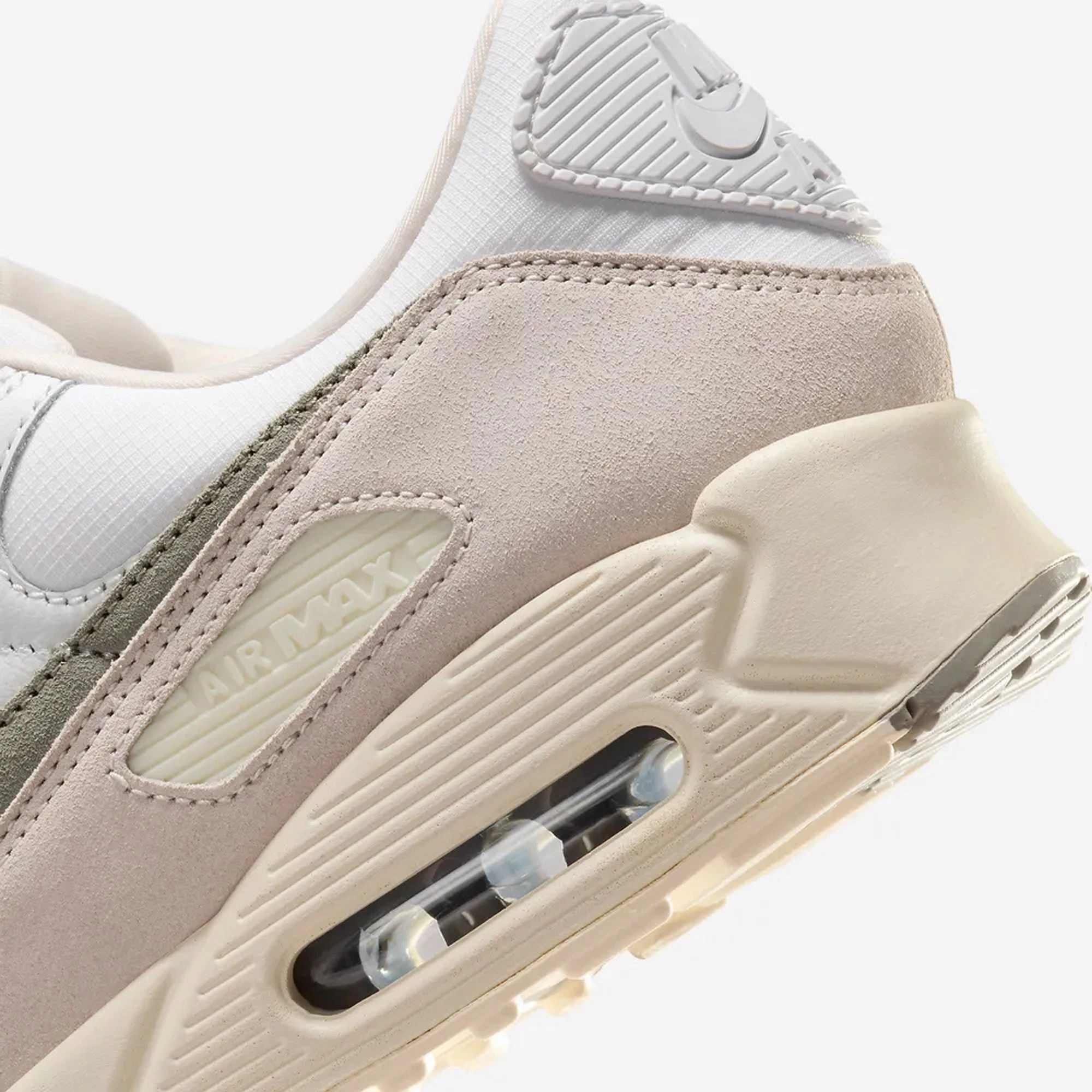 Nike | AIR MAX 90 SE  { WHITE/DARK STUCCO-SUMMIT WHITE-PHANTOM