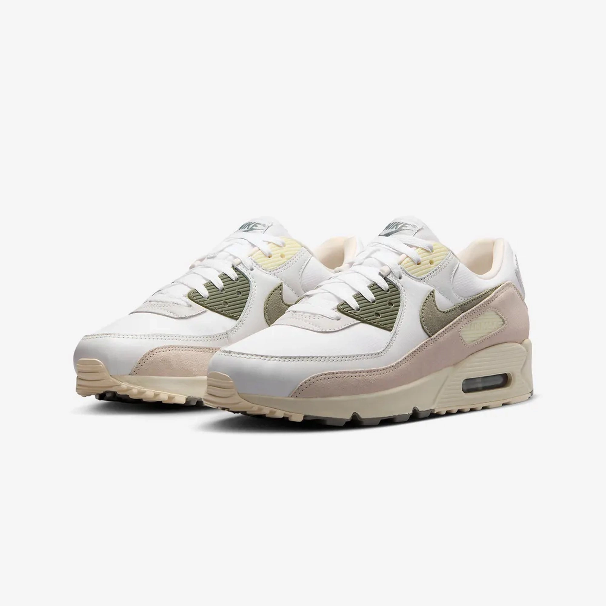 Nike | AIR MAX 90 SE  { WHITE/DARK STUCCO-SUMMIT WHITE-PHANTOM