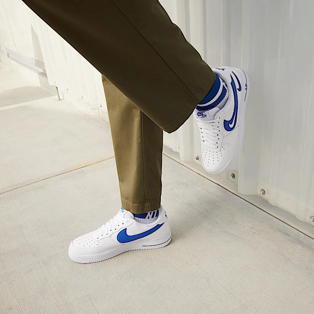 Nike Air Force 1 Low '07 FM Cut Out Swoosh White Game Royal