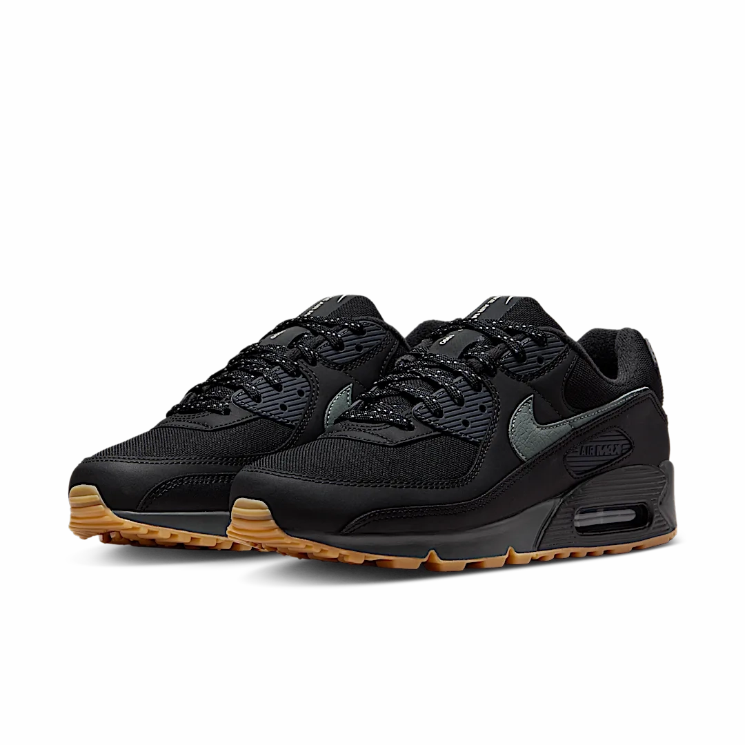 Nike Air Max 90 Black Smoke Grey Gum Reflective