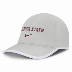 Nike Men's Florida State Dri-fit Adjustable Featherlight Practice Hat - Grey/Garnet