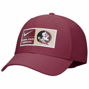 Nike Men's Florida State Seminoles/Seminole Logo Patch Adjustable Dri-fit Club Structured Cap - Garnet