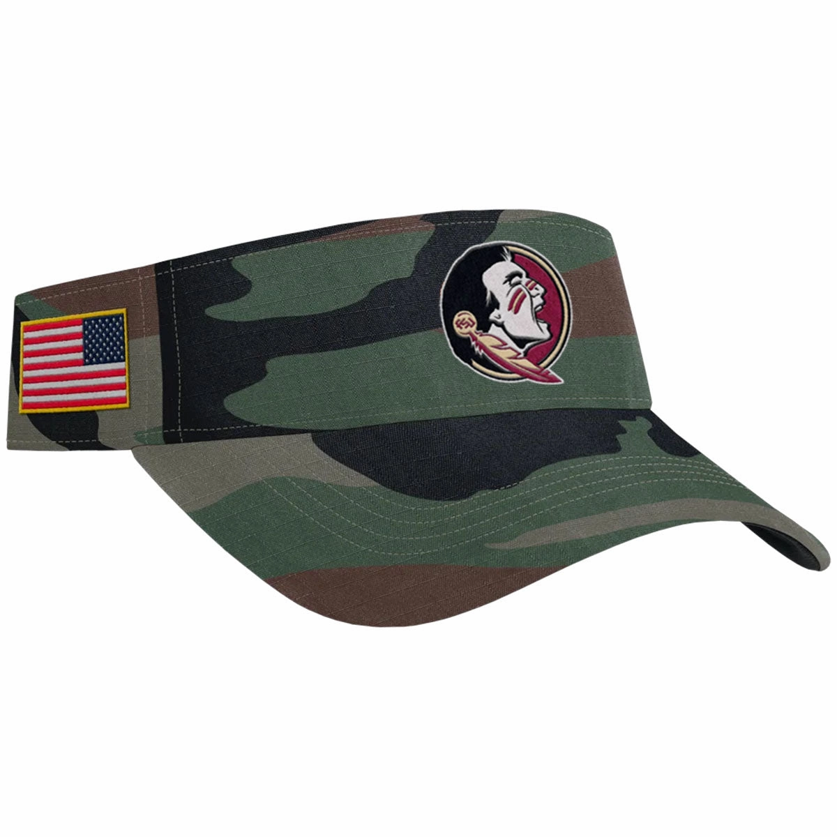 Nike Men's Seminole Logo Dri-fit Ace Adjustable Military Visor - Camo