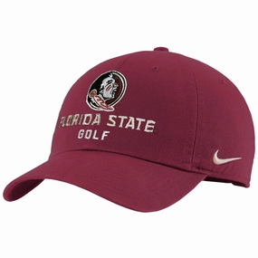 Nike Men's Seminole Logo/Florida State Golf Adjustable Club Cap - Garnet