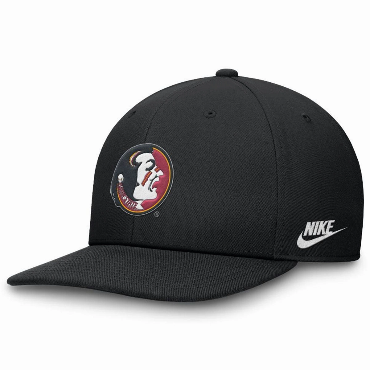 Nike Vault Seminole Logo Dri-fit Pro Structured Adjustable Square Bill Cap - Black
