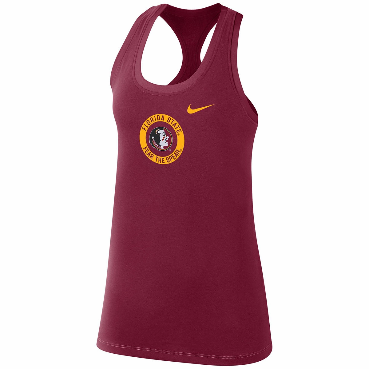 Nike Women's Vault Florida State/Fear the Spear Seminole Logo Design Cotton Modern Tank - Garnet