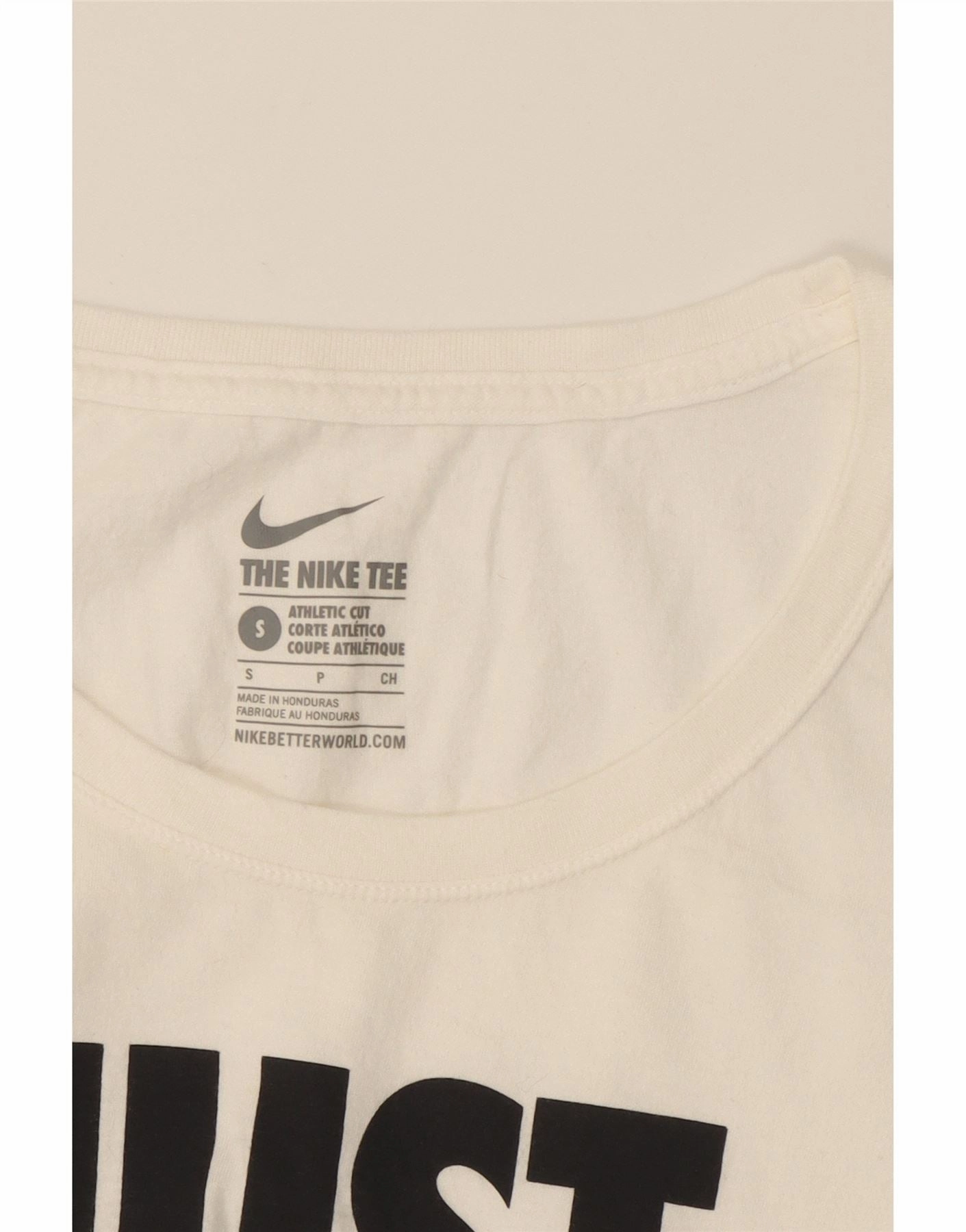 NIKE Womens Athletic Cut Graphic T-Shirt Top UK 10 Small White Cotton