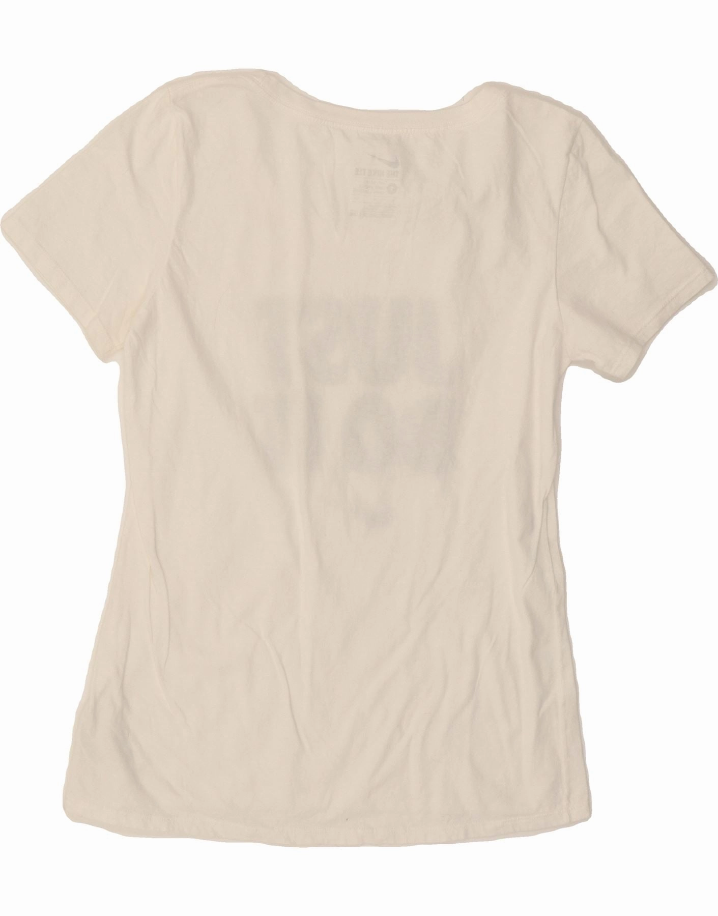 NIKE Womens Athletic Cut Graphic T-Shirt Top UK 10 Small White Cotton