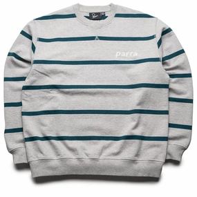 Parra Pristine Striper Crew - Heather Grey