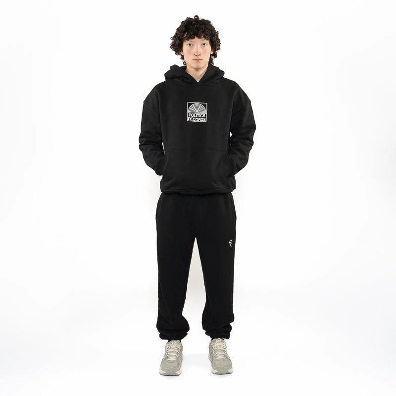 Politics Records Hoodie - Black